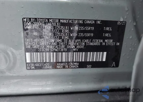 2023 Toyota Rav4 Xle Premium из США, поврежденный, VIN 2T3C1RFV2PW273819